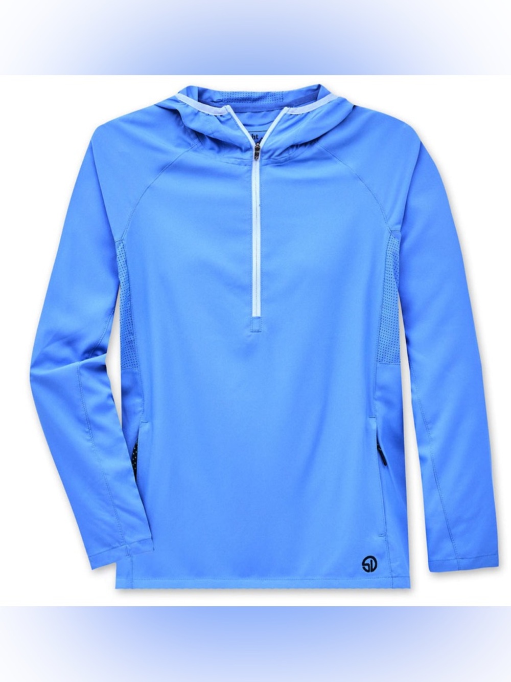 Straight Down Provence Dunes Jacket Women’s S Blue 1/4 Zip Hooded Golf Athletic